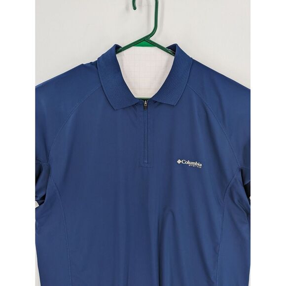Columbia PFG Omni Freeze Men's Navy Blue 1/4 Zip Short Sleeve Pullover, XXL - Picture 3 of 10